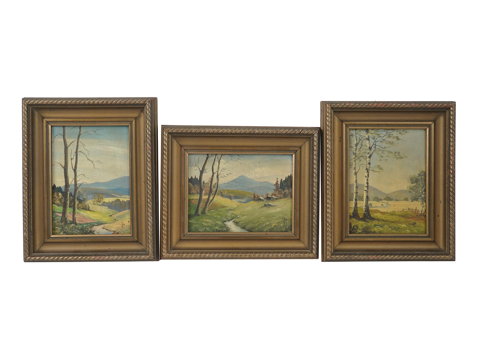 THREE OIL PAINTINGS LANDSCAPES SIGNED BY ARTIST